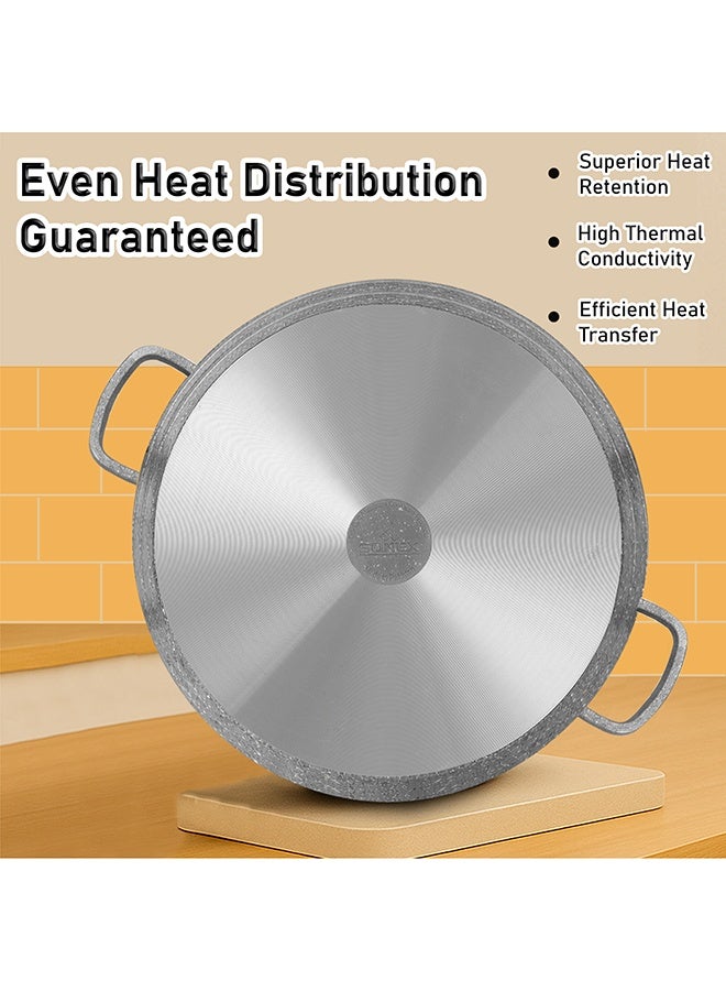 SONEX Granita 9-Piece Non-Stick Cookware Gift Set – Grey Marble Coated Die-Cast Aluminium Pots with Lids & Fry Pan, Durable, Easy to Clean, Scratch-Resistant, 2L to 9L Cooking Capacity - Image 5